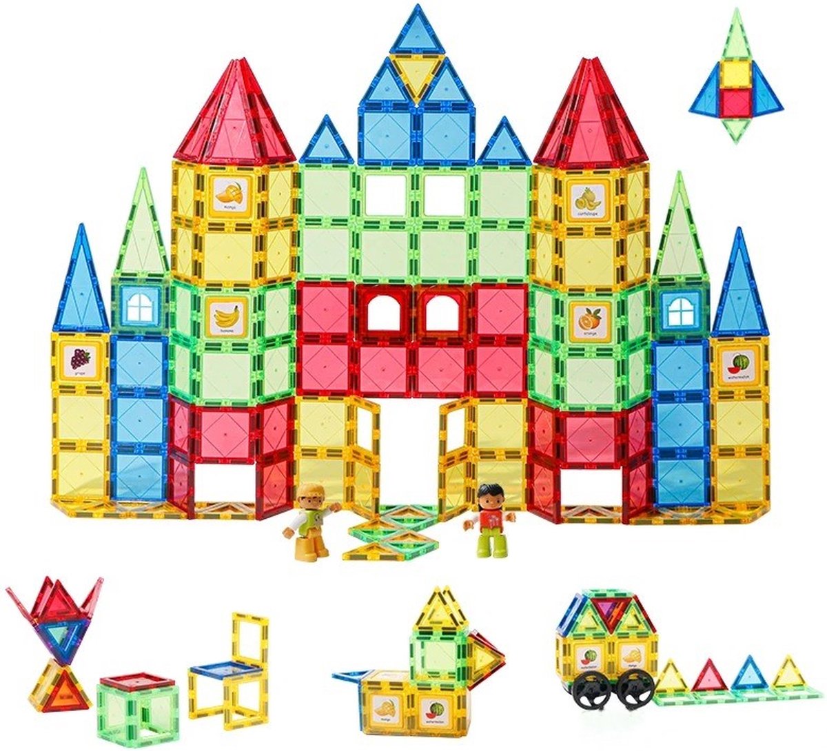Empires Product Magnetische Bouwstenen - Magnetic Tiles - Magnetische Bouwblokken - Magnetic Toys - Vanaf 3 jaar - 83 stuks